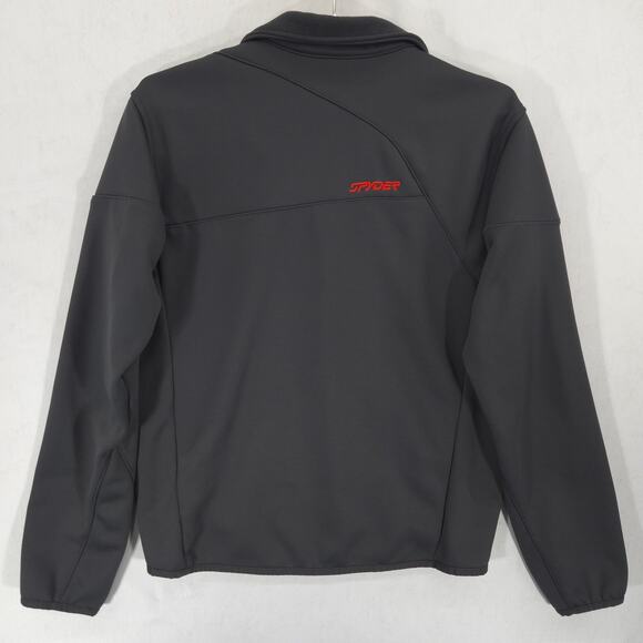 Spyder Jacket Mens S Gray Bandit Half Zip Logo Long Sleeve Fleece Pullover - Picture 6 of 13